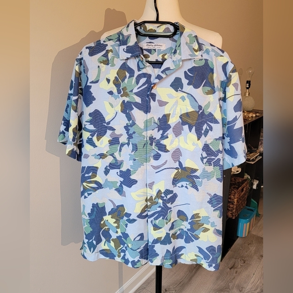 Tommy Bahama Blue Camouflage Shirt Jacket